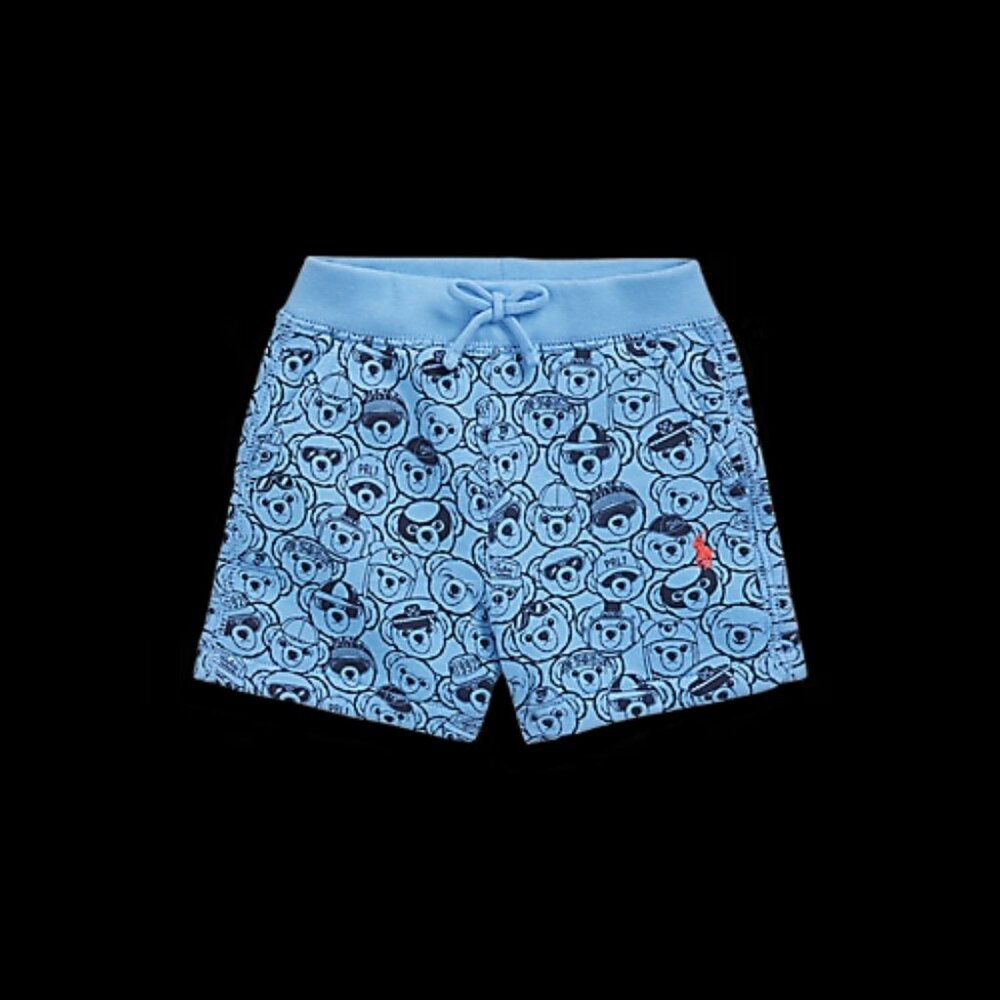 NEW Ralph Lauren Polo Bear Fleece Short  Baby Boy Blue 9 Month